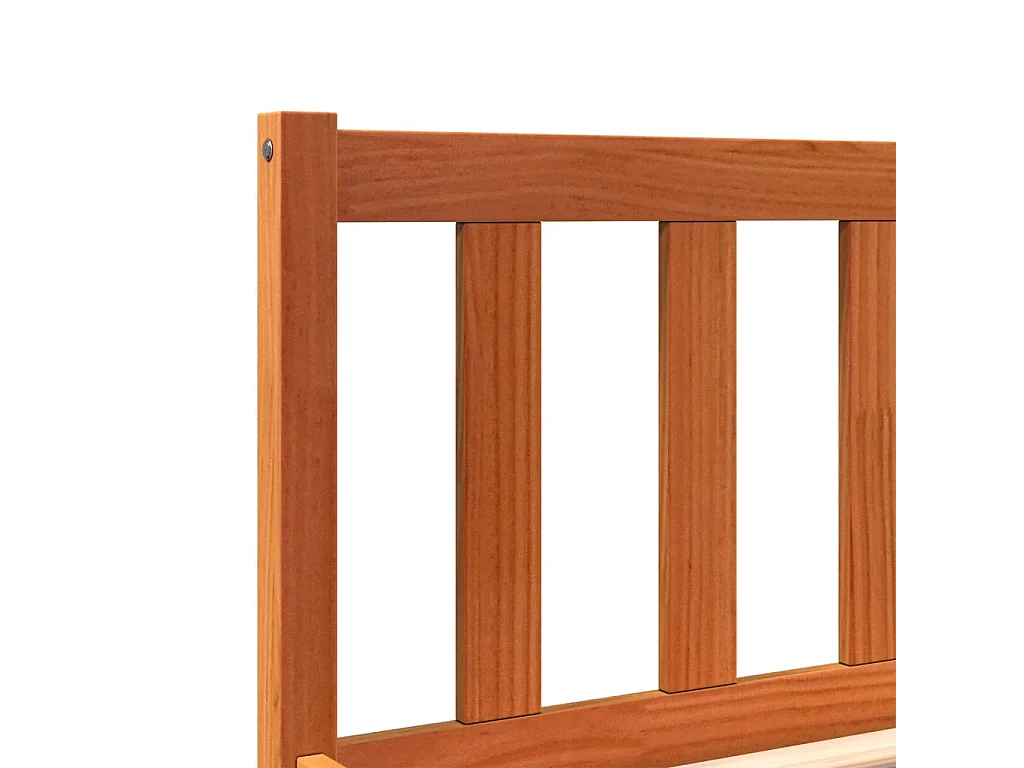 Estructura de cama madera maciza de pino marrón cera 75x190 cm