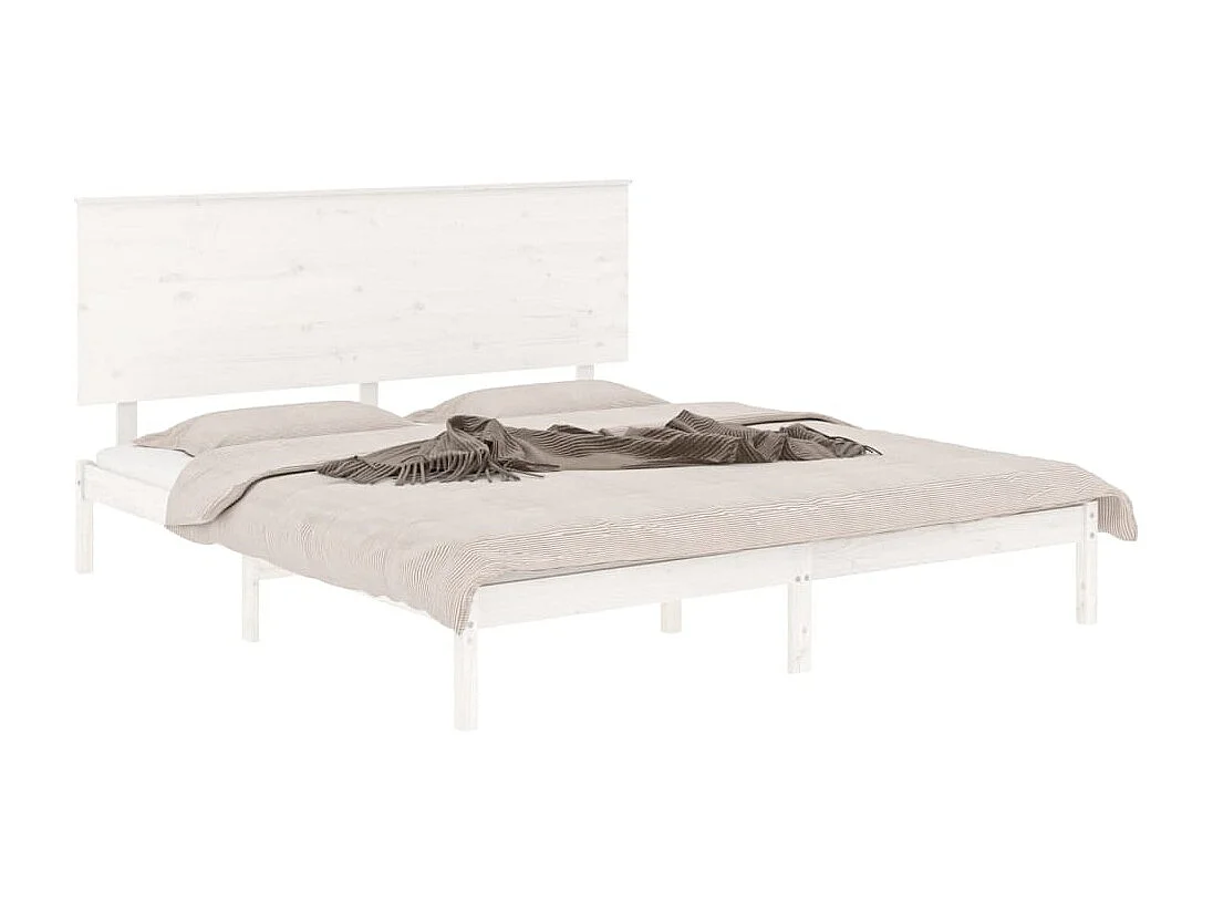 Cadre de lit Blanc Bois massif 180x200 cm Super King