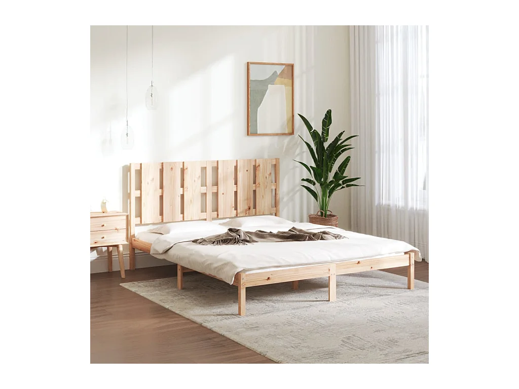Estrutura de cama king 150x200 cm madeira maciça