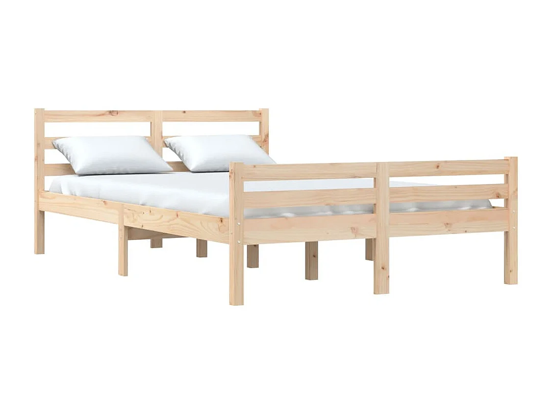 Estrutura de cama 140x190 cm madeira maciça