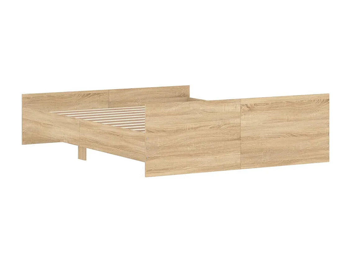 Cadre de lit tête de lit et pied de lit chêne sonoma 160x200 cm