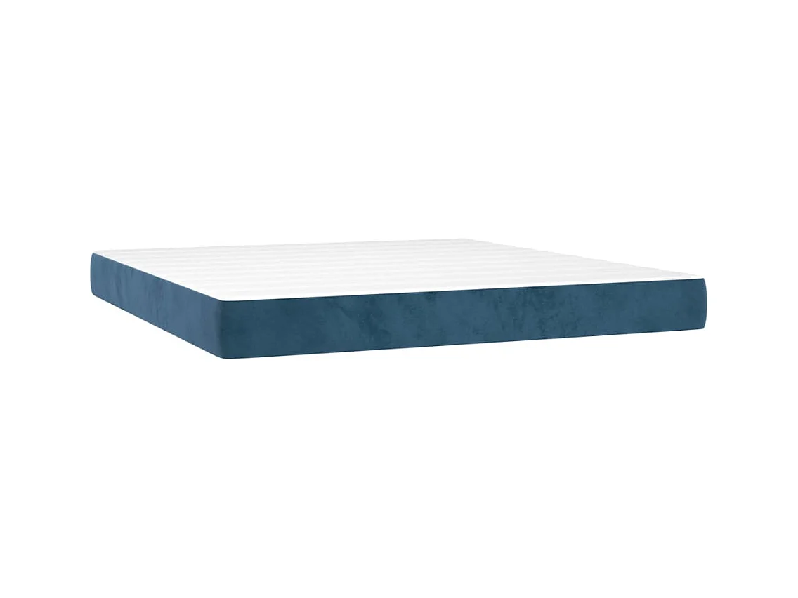 Lit à sommier tapissier et matelas Bleu foncé 180x200cm Velours