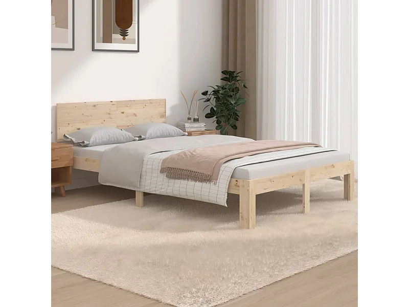 Cadre de lit bois massif 120x190 cm petit double