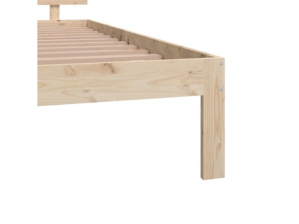 Estructura de cama doble pequeña madera maciza 120x190 cm