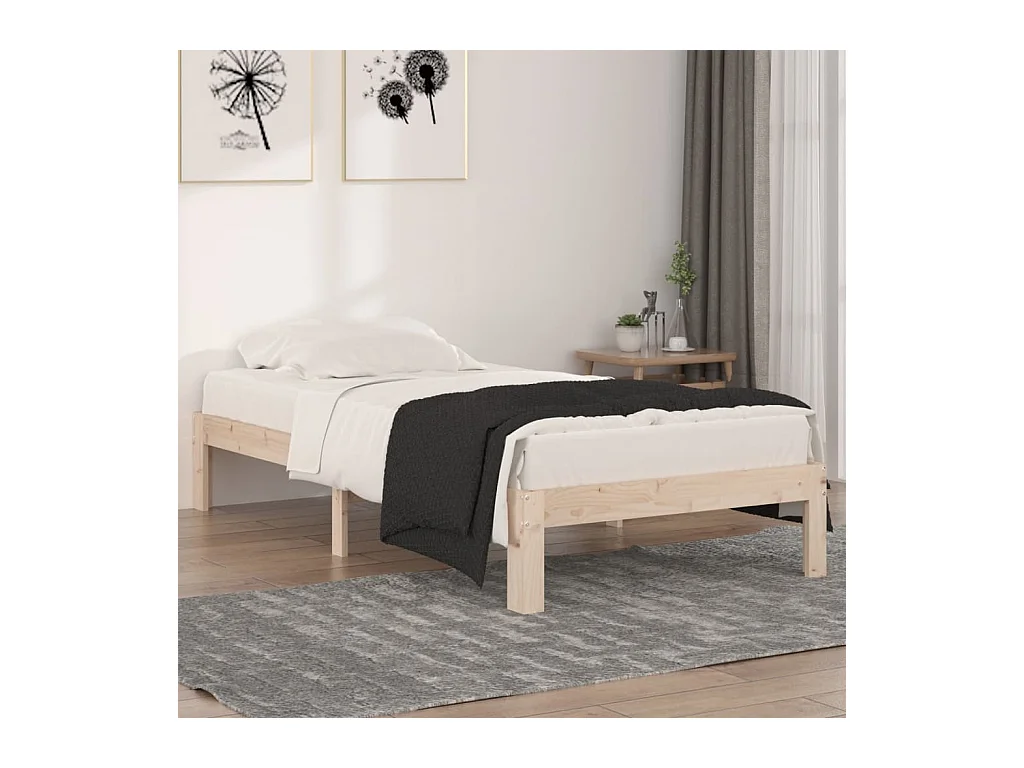 Bedframe massief hout 90x190 cm