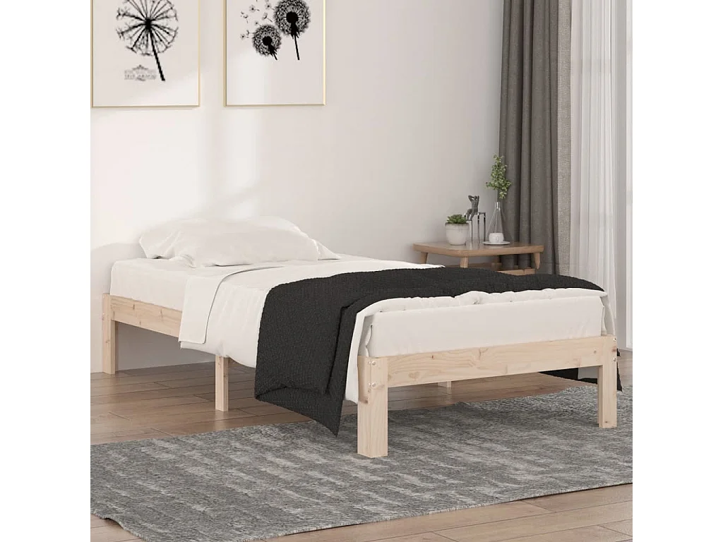 Estrutura de cama solteiro 90x190 cm madeira maciça