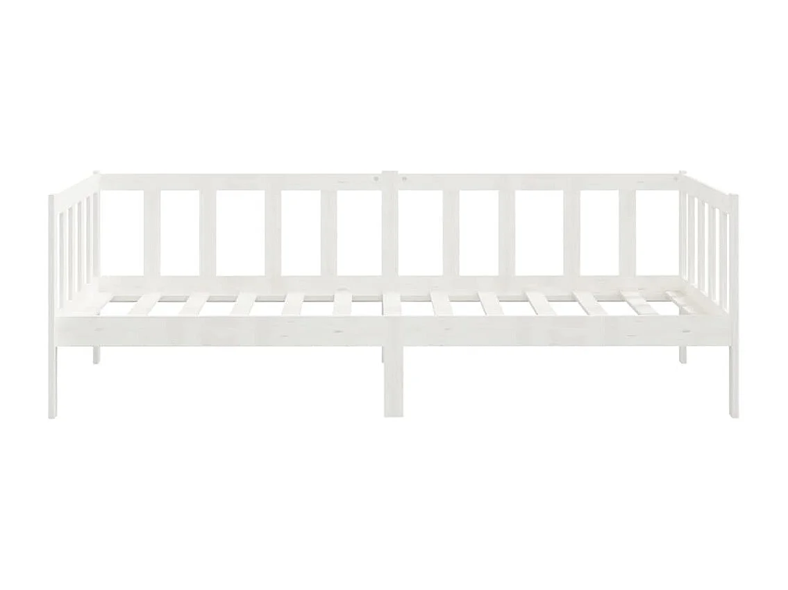 Lit Blanc Bois de pin massif 90x200 cm