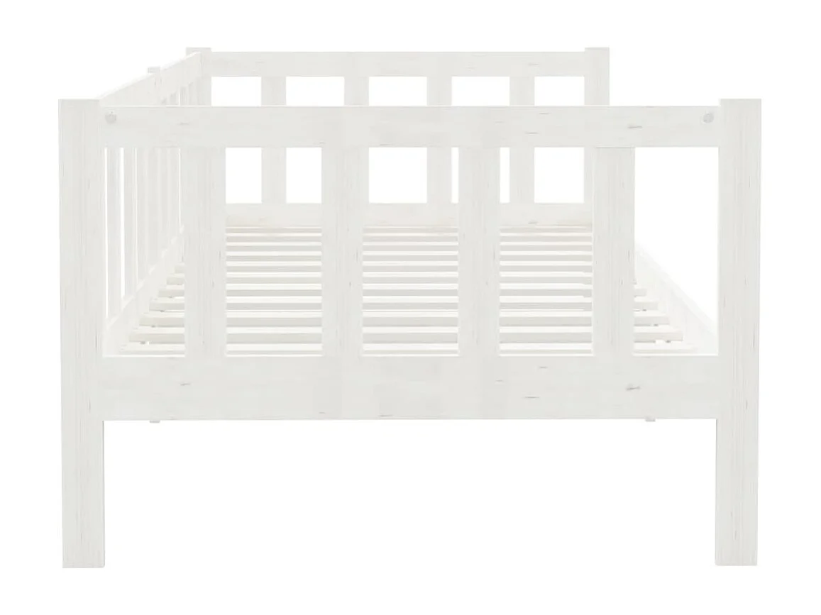 Lit Blanc Bois de pin massif 90x200 cm