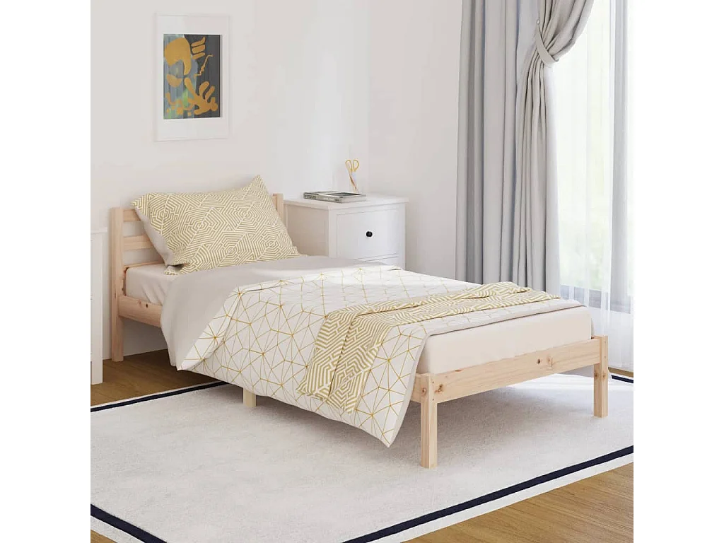 Cadre de lit Bois de pin massif 90x200 cm