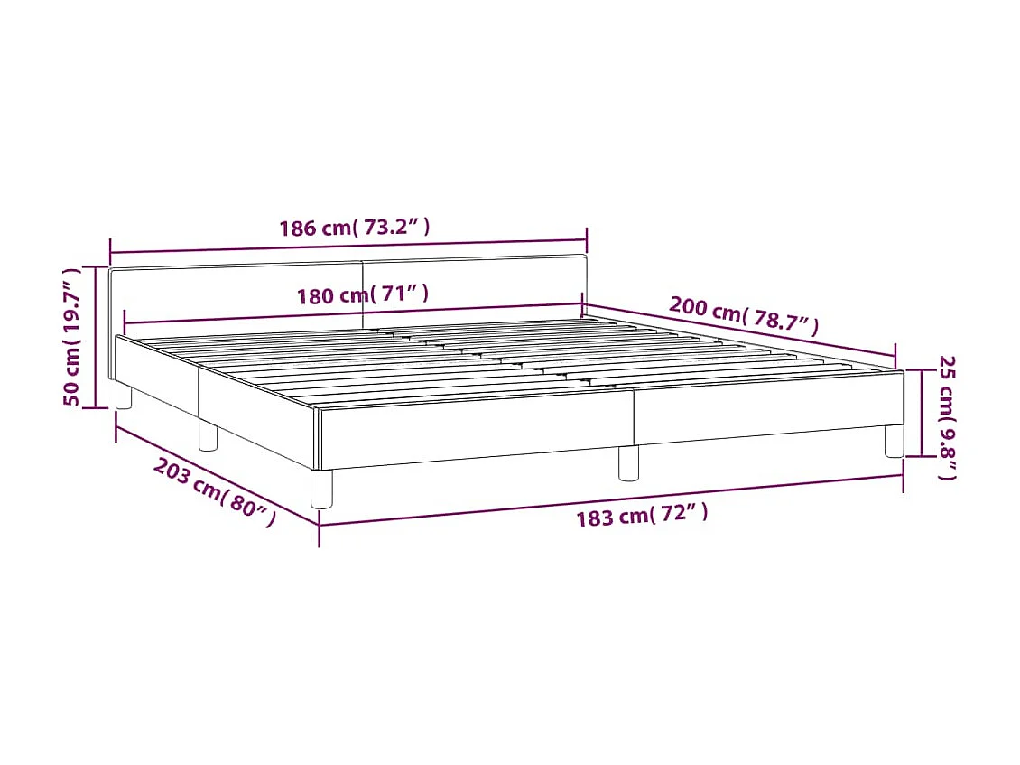 Estrutura cama c/ cabeceira 180x200 cm couro artificial branco