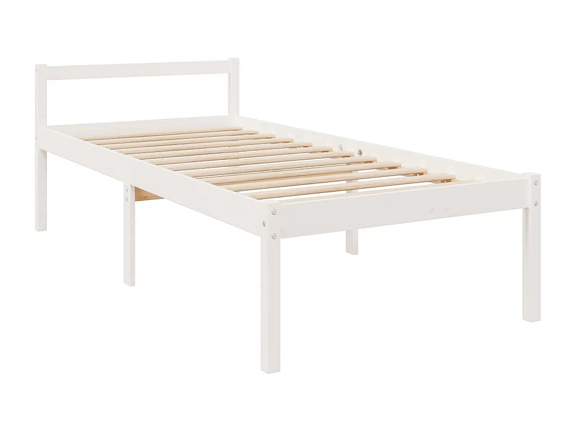 Estructura de cama madera maciza individual pequeña 75x190 cm