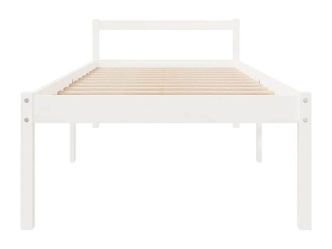 Estructura de cama madera maciza individual pequeña 75x190 cm