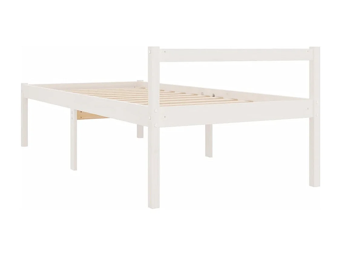 Estructura de cama madera maciza individual pequeña 75x190 cm