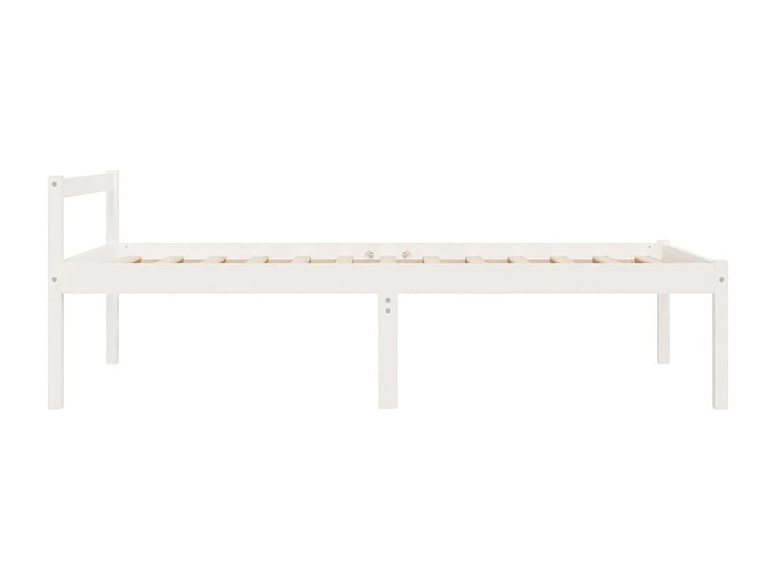 Estructura de cama madera maciza individual pequeña 75x190 cm