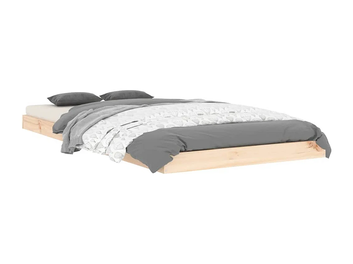 Cadre de lit 90x190 cm simple bois massif de pin