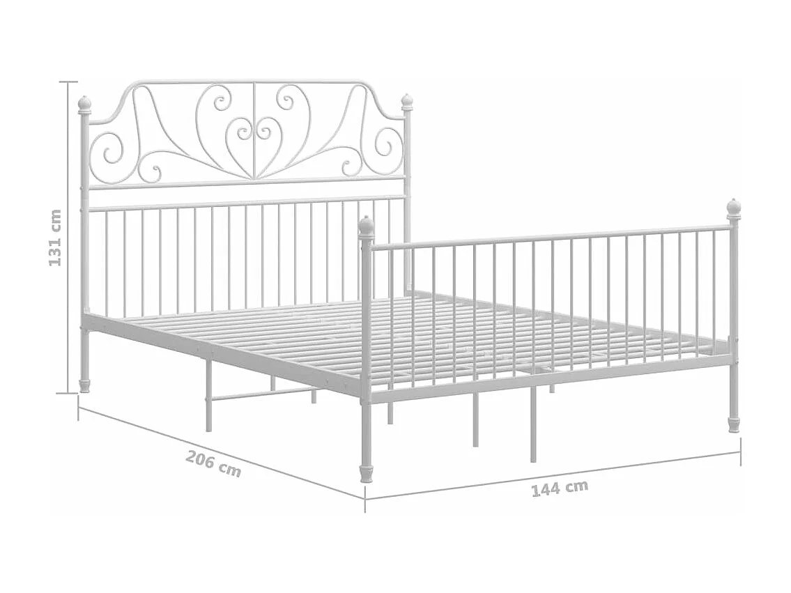 Estrutura de cama metal 140x200 cm branco