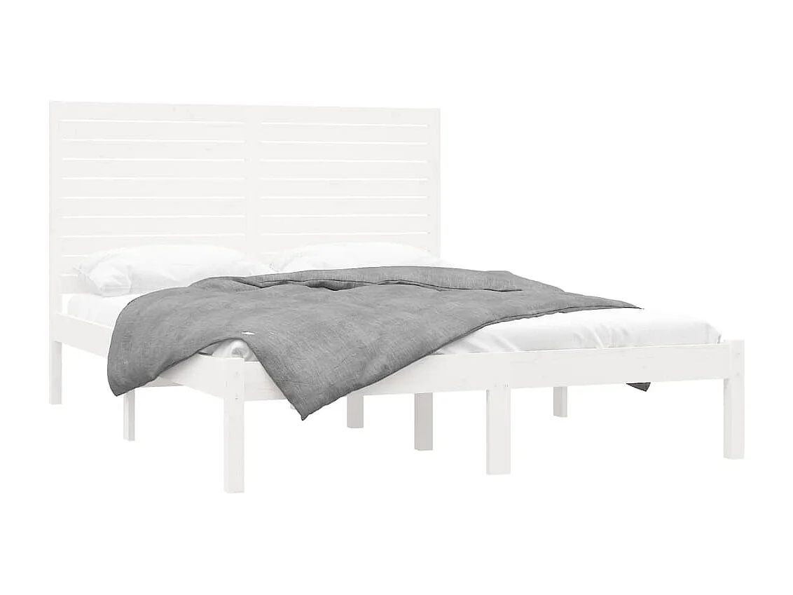 Estructura de cama madera maciza blanca 120x200 cm