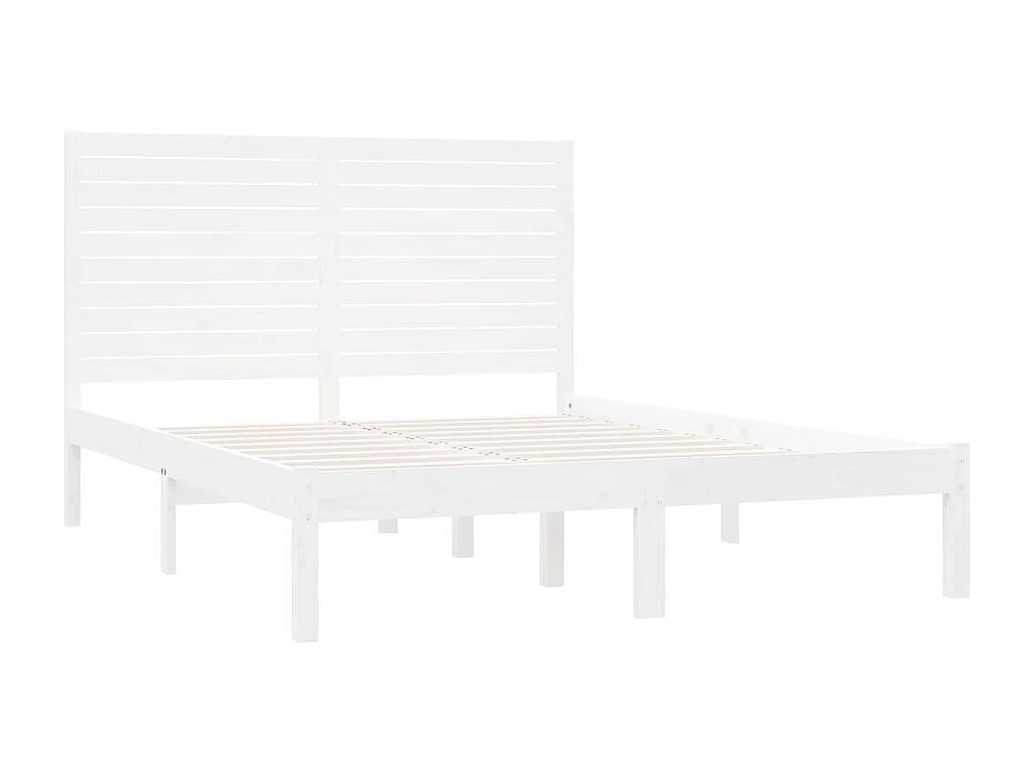 Estructura de cama madera maciza blanca 120x200 cm