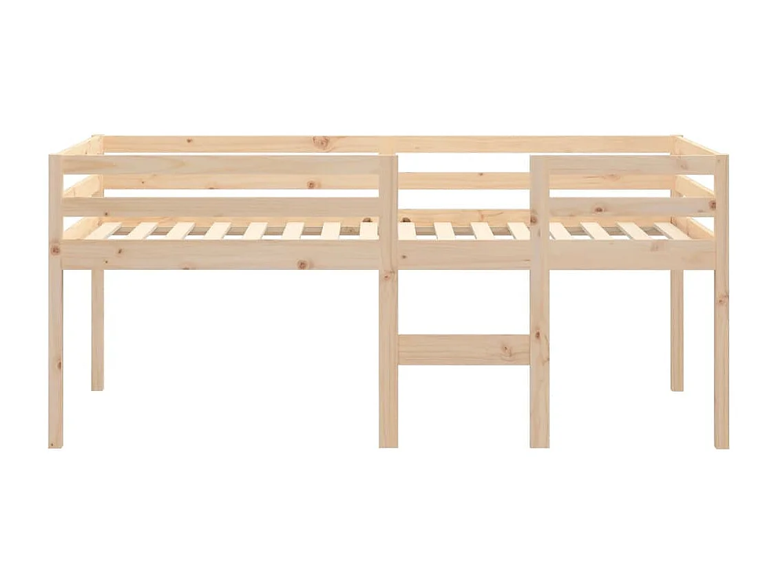 Cama alta 90x190 cm madeira de pinho maciça