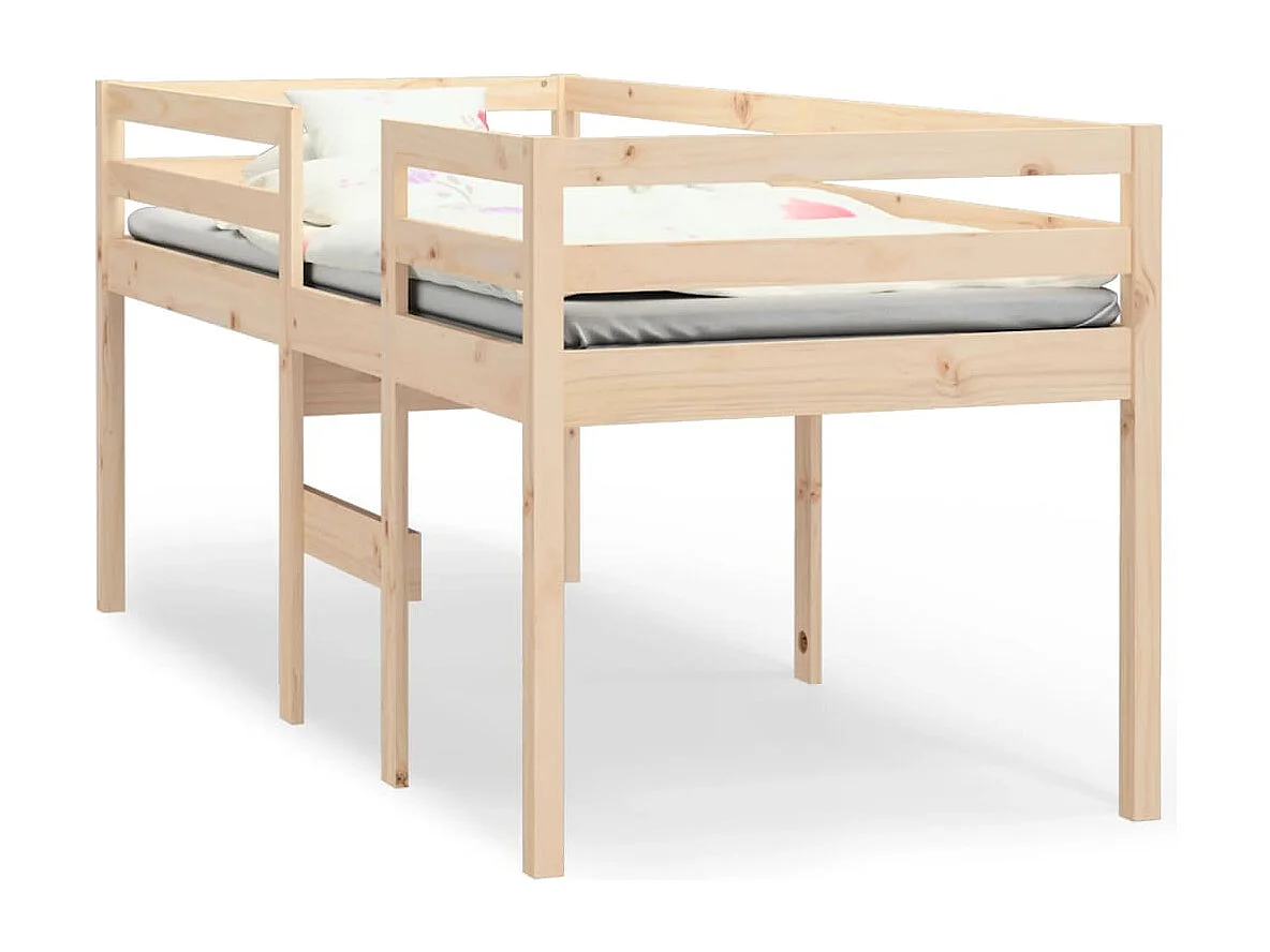 Lit haut 90x190 cm Bois de pin massif