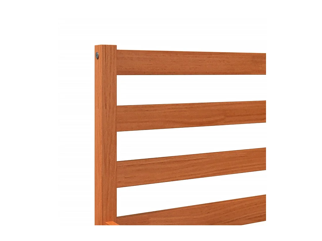 Estructura de cama madera maciza pino marrón cera 140x190 cm