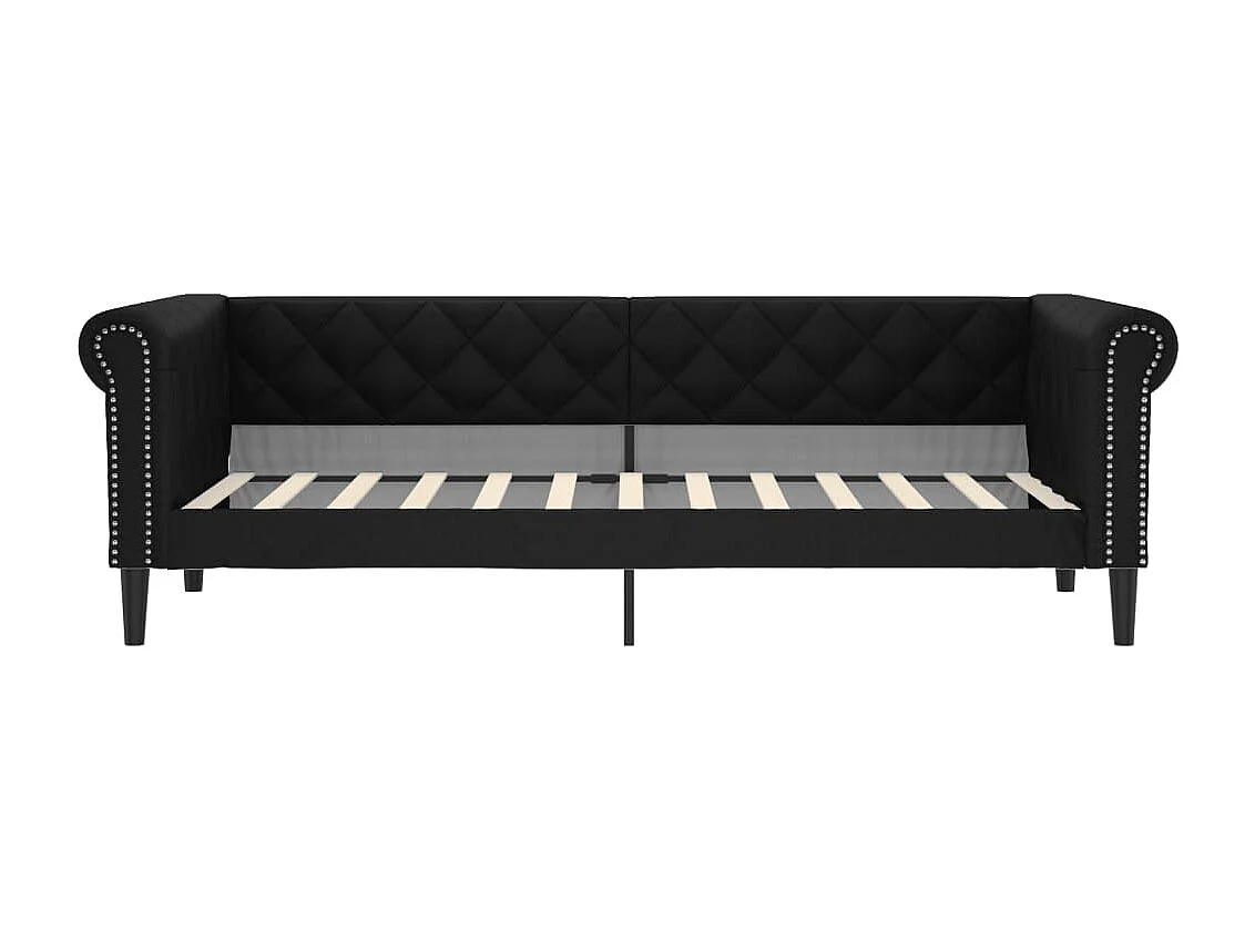 Sofá cama cuero sintético negro 80x200 cm