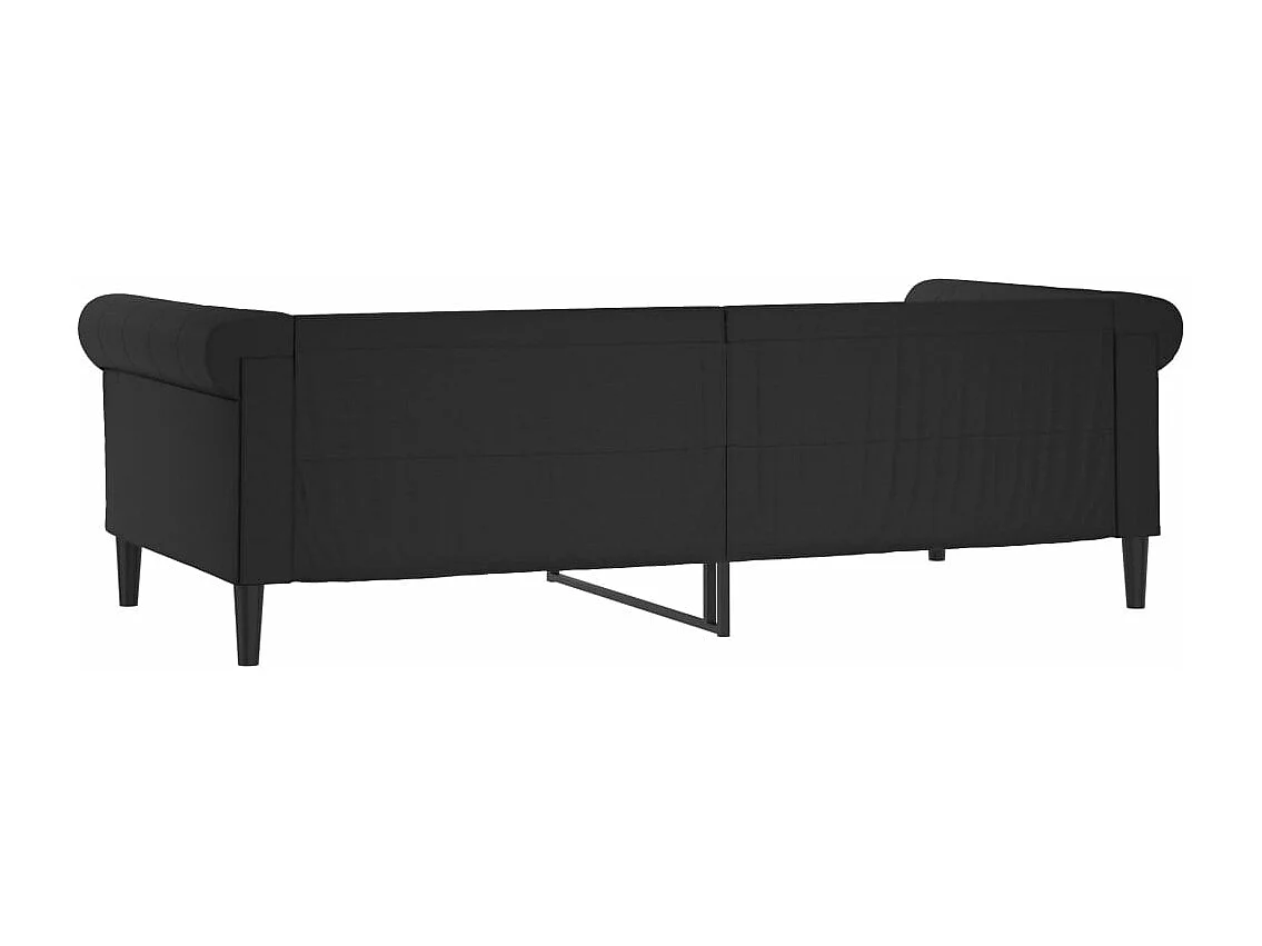 Sofá cama cuero sintético negro 80x200 cm