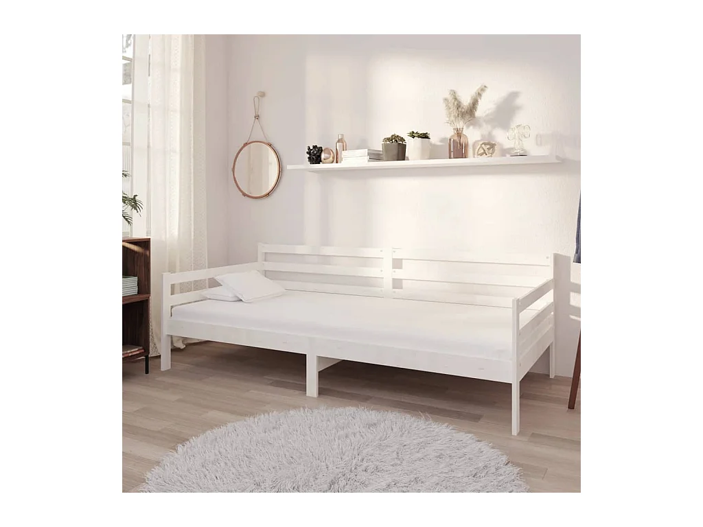 Slaapbank massief grenenhout wit 90x200 cm