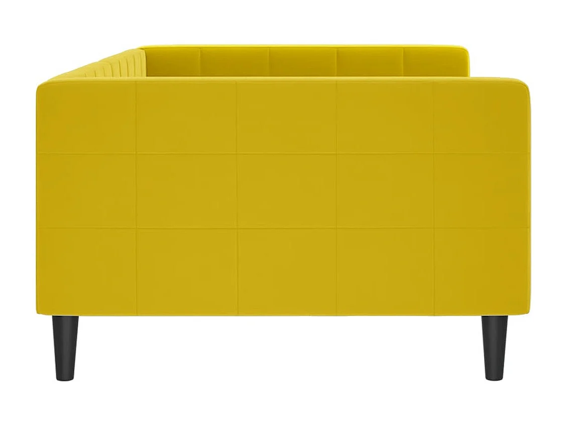 Sofá-cama 100x200 cm veludo amarelo