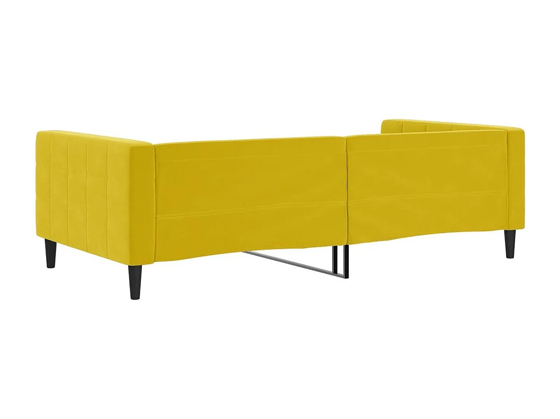 Sofá-cama 100x200 cm veludo amarelo