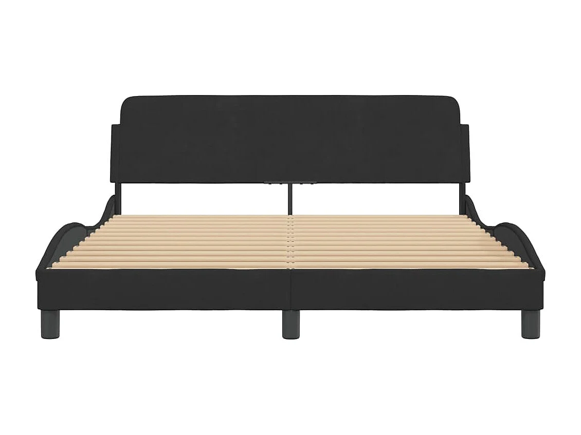 Estrutura de cama c/ cabeceira 160x200 cm veludo preto