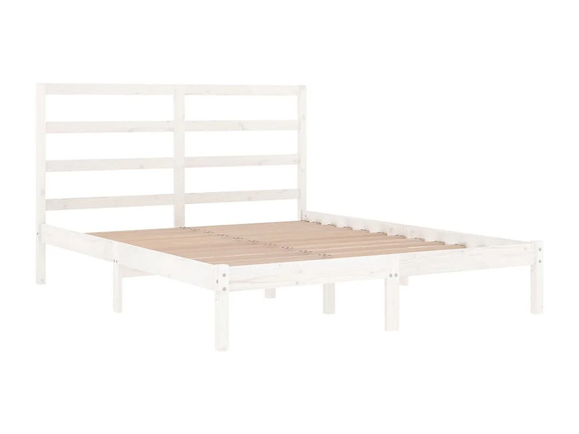 Estrutura de cama dupla pequena 120x190cm madeira maciço branco