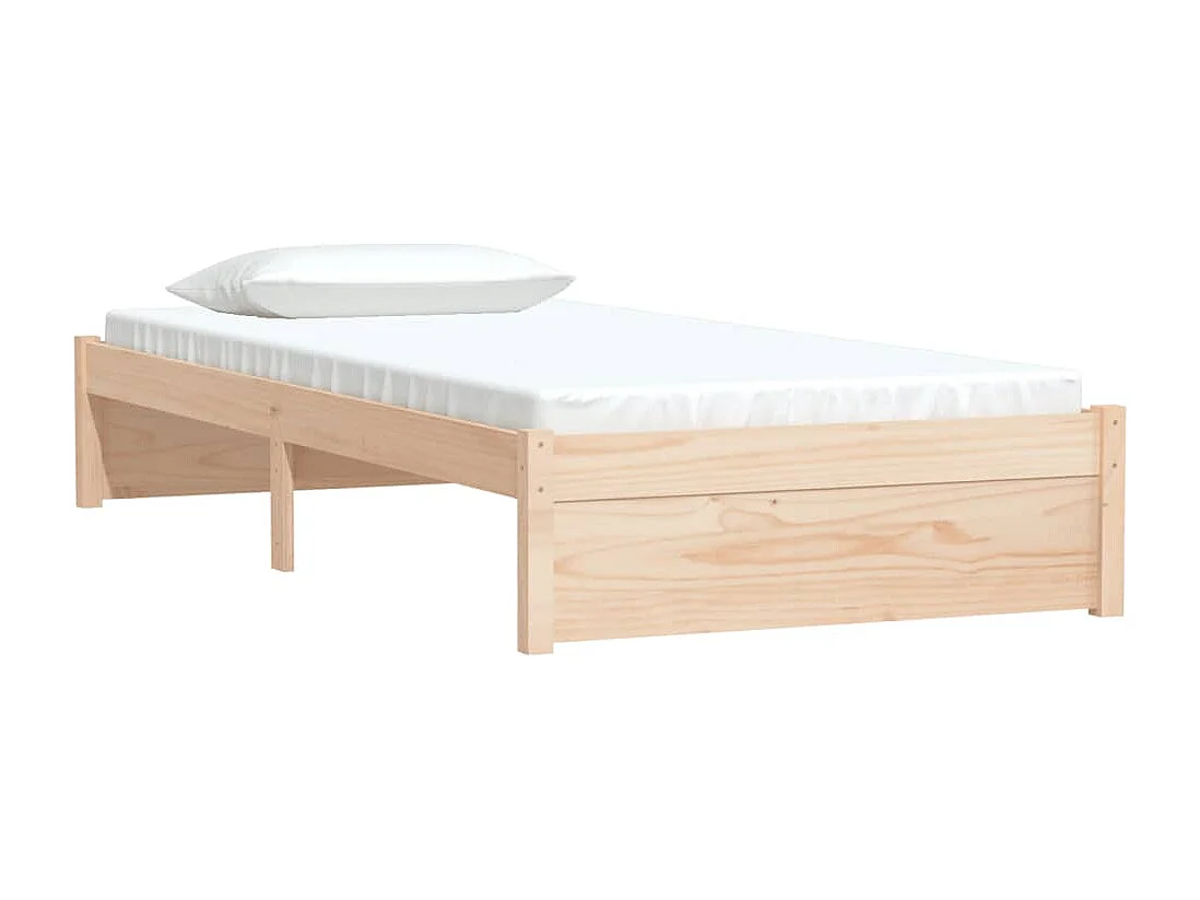 Estructura de cama individual madera maciza 90x190 cm