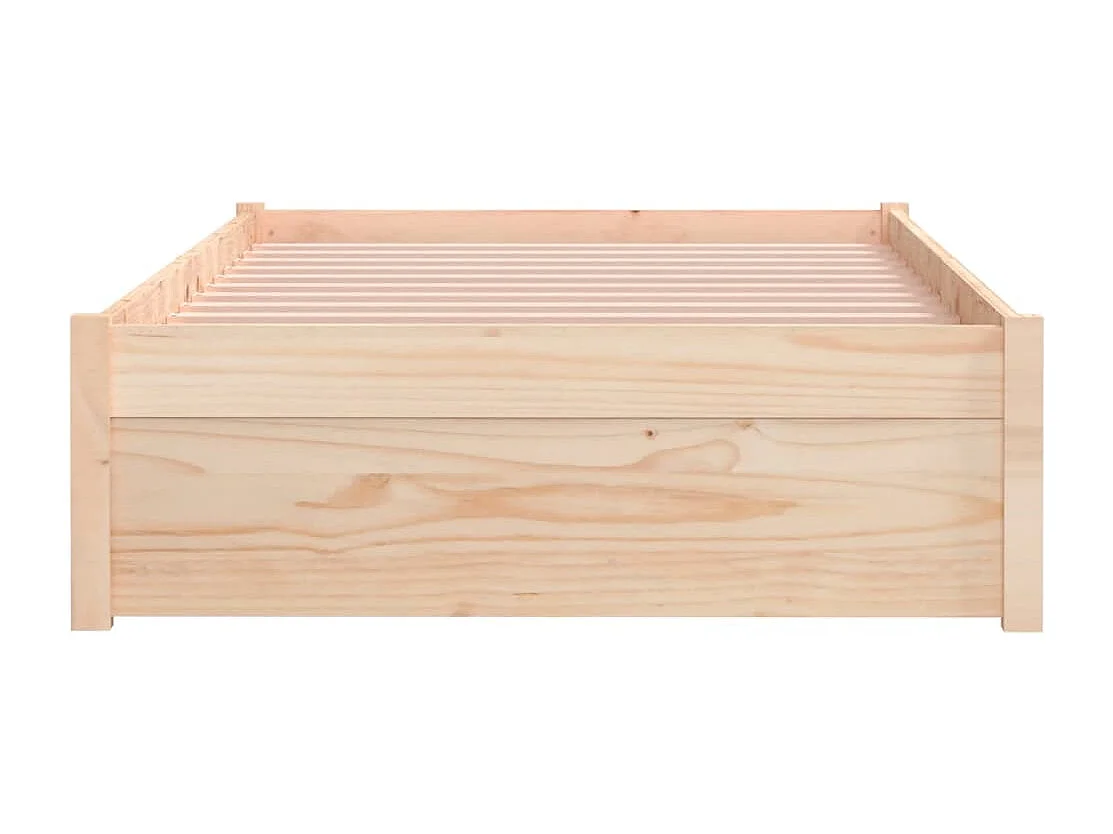 Estructura de cama individual madera maciza 90x190 cm