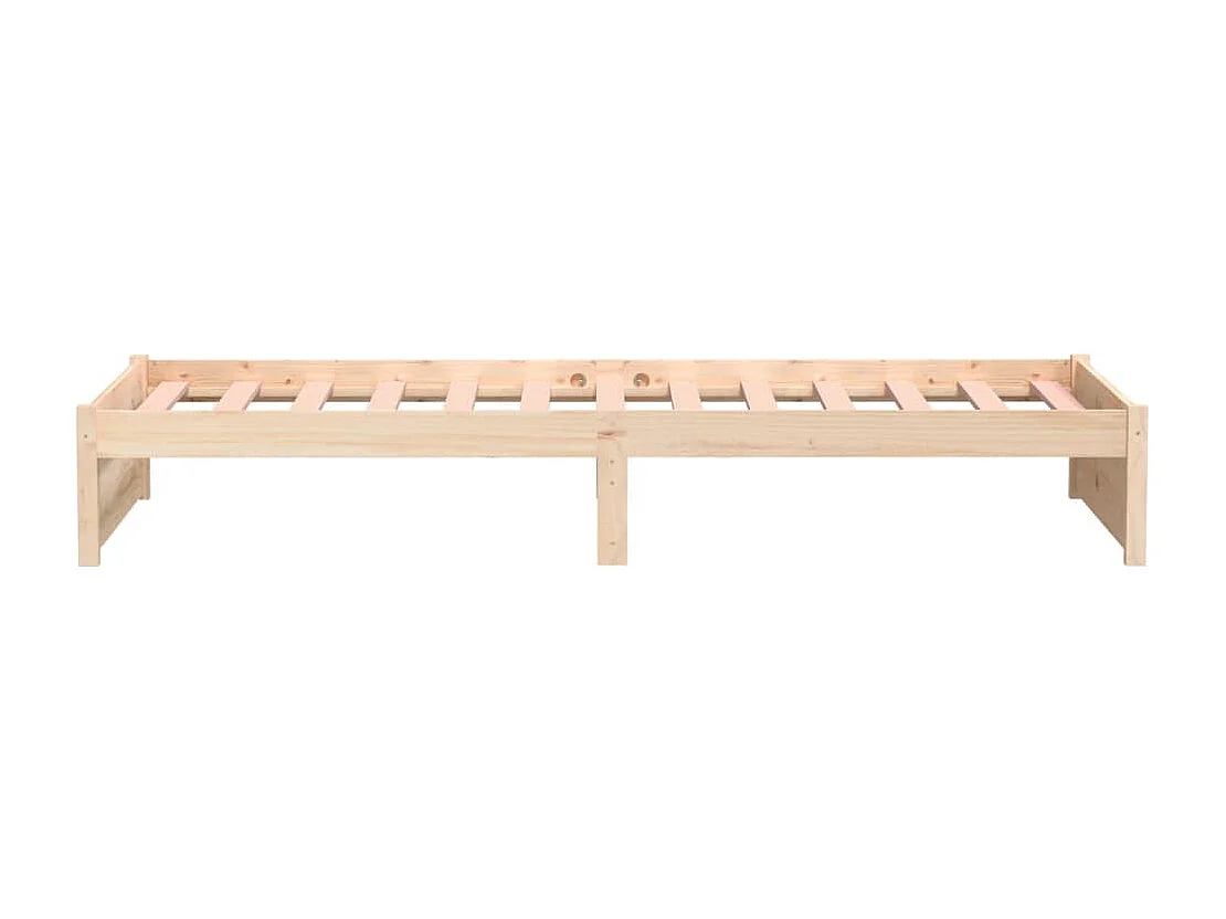 Estructura de cama individual madera maciza 90x190 cm