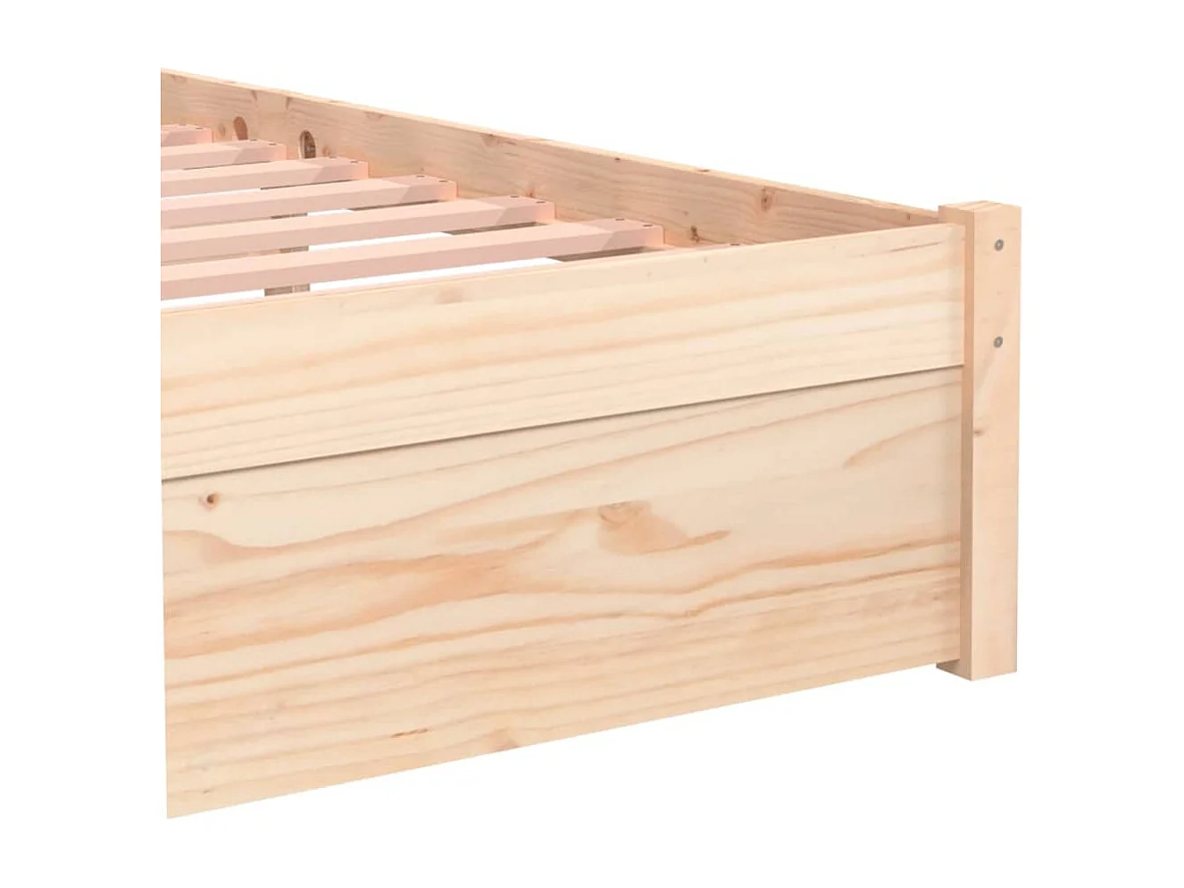 Estructura de cama individual madera maciza 90x190 cm