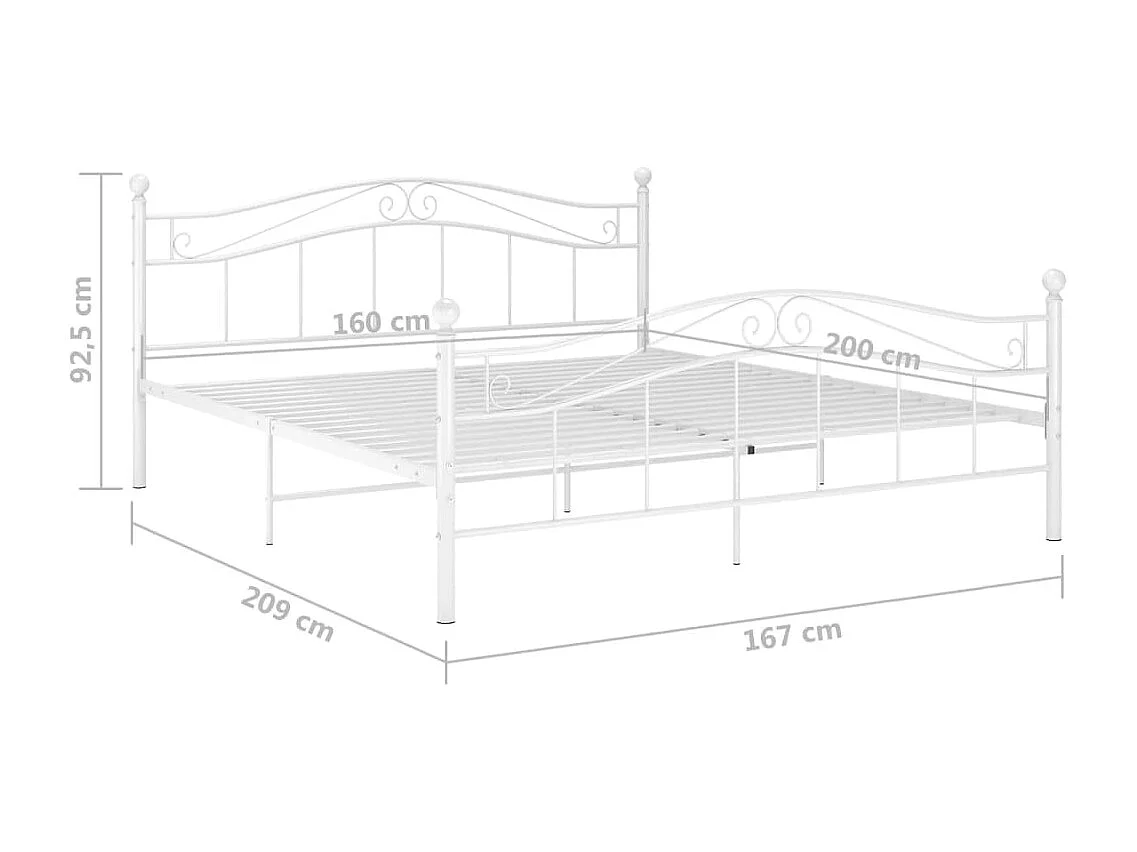 Estrutura de cama metal 160x200 cm branco
