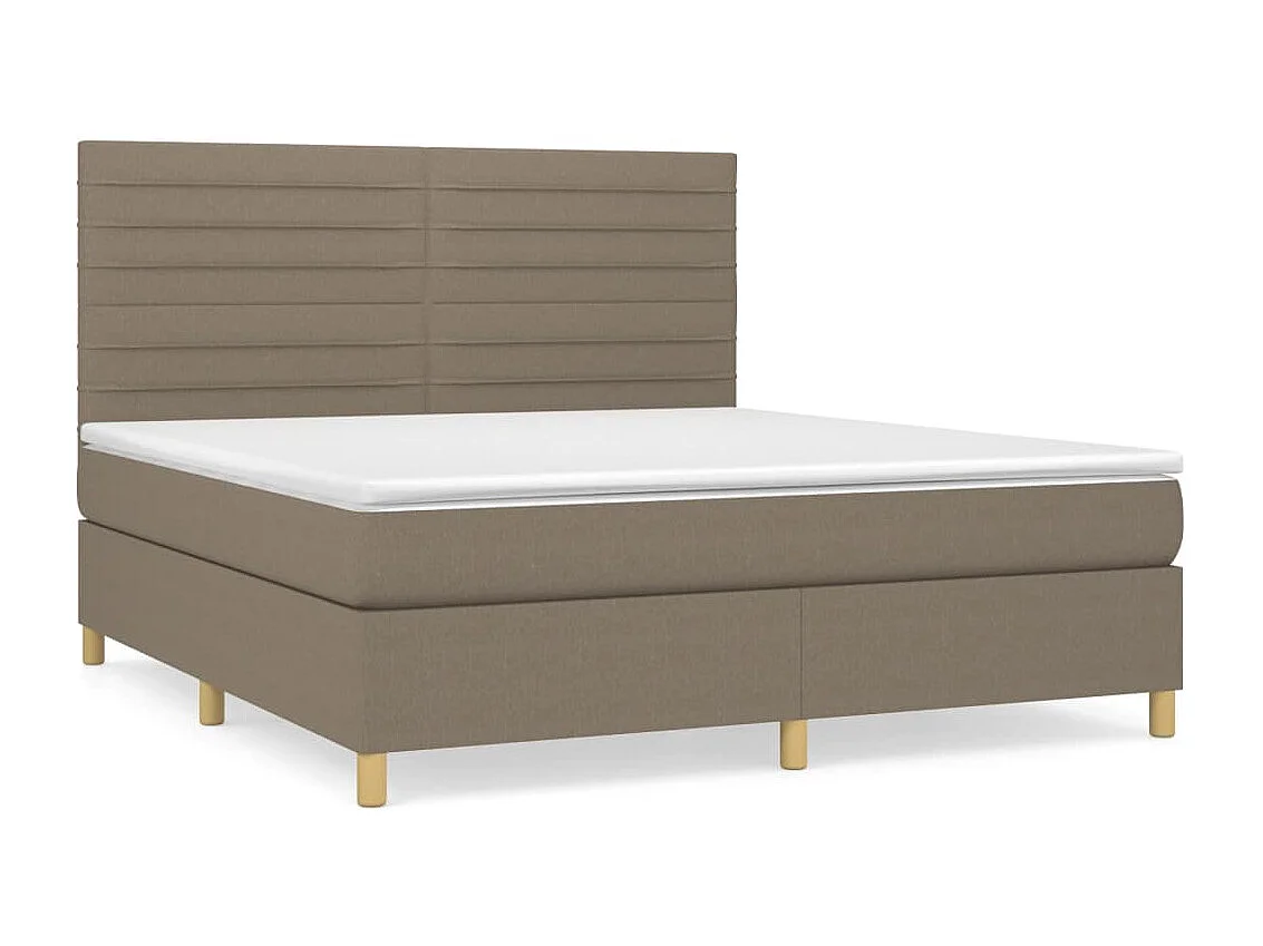 Lit à sommier tapissier avec matelas Taupe 180x200 cm Tissu