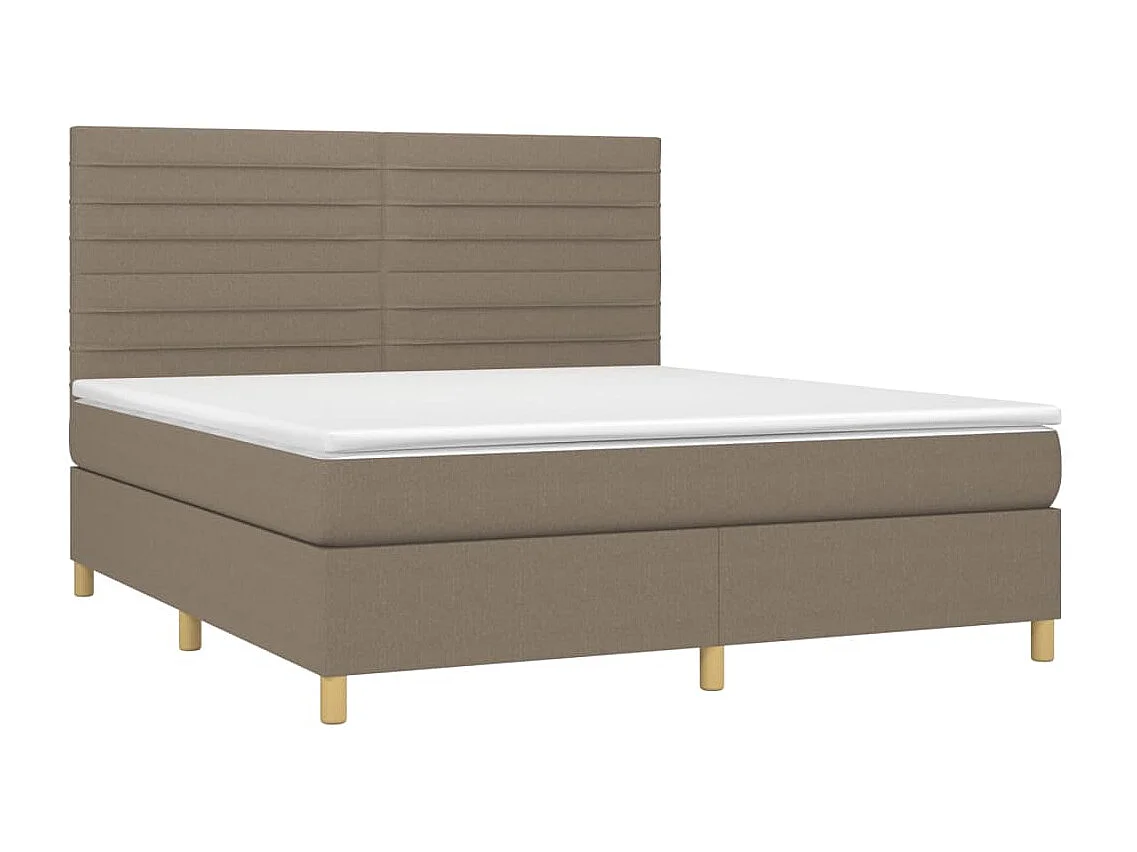 Lit à sommier tapissier avec matelas Taupe 180x200 cm Tissu