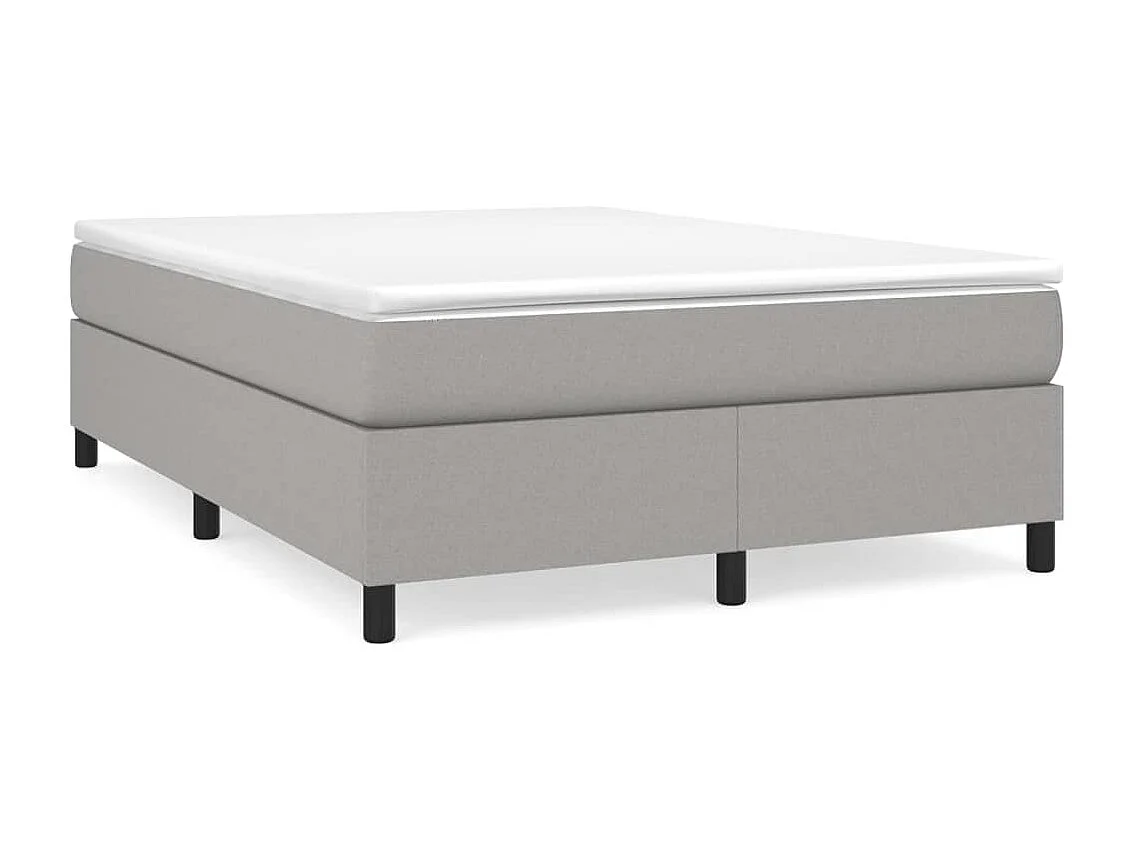 Lit à sommier tapissier avec matelas Gris clair 140x190cm Tissu