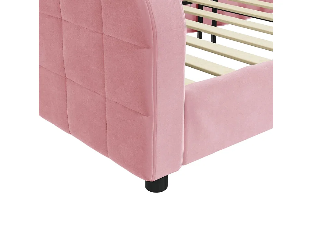 Lit de repos rose 80x200 cm velours