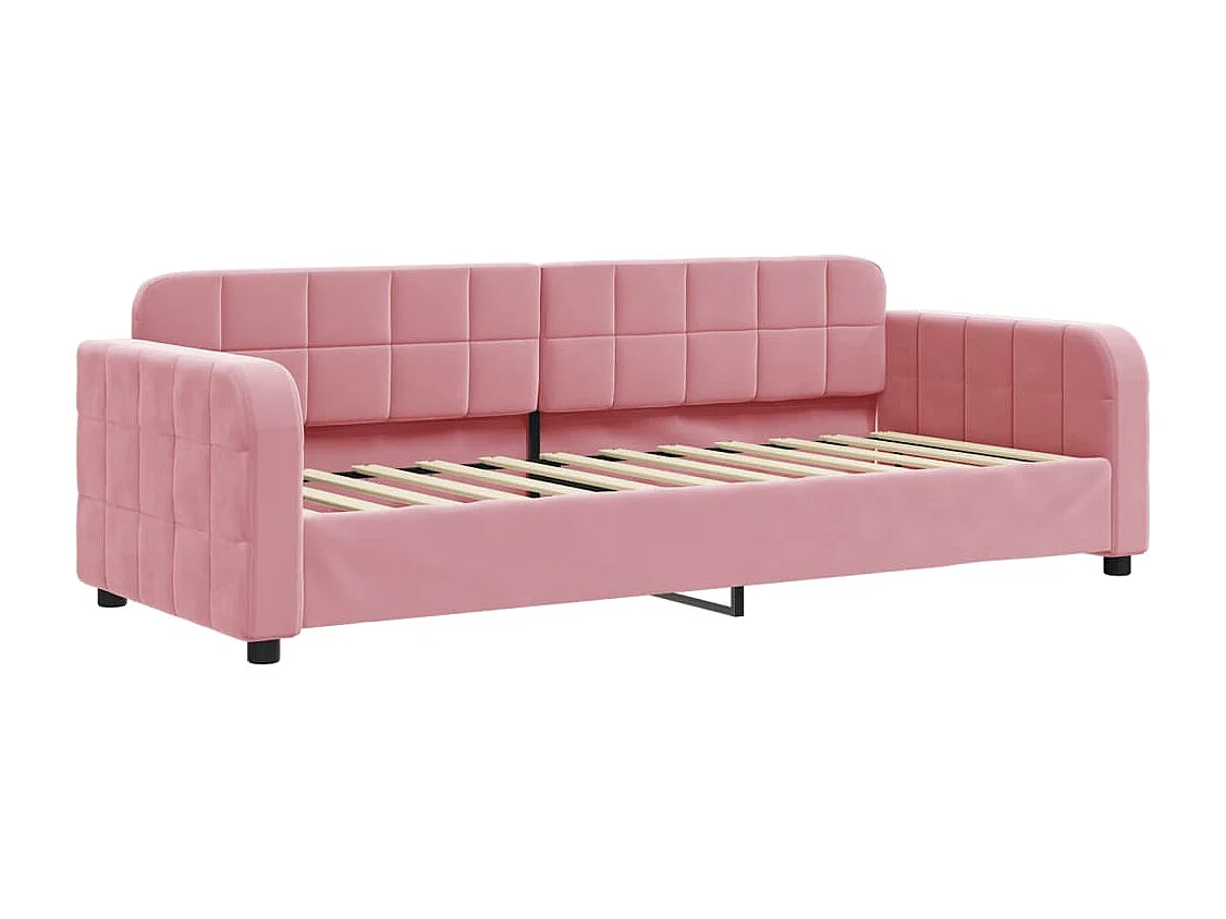 Sofá cama terciopelo rosa 80x200 cm