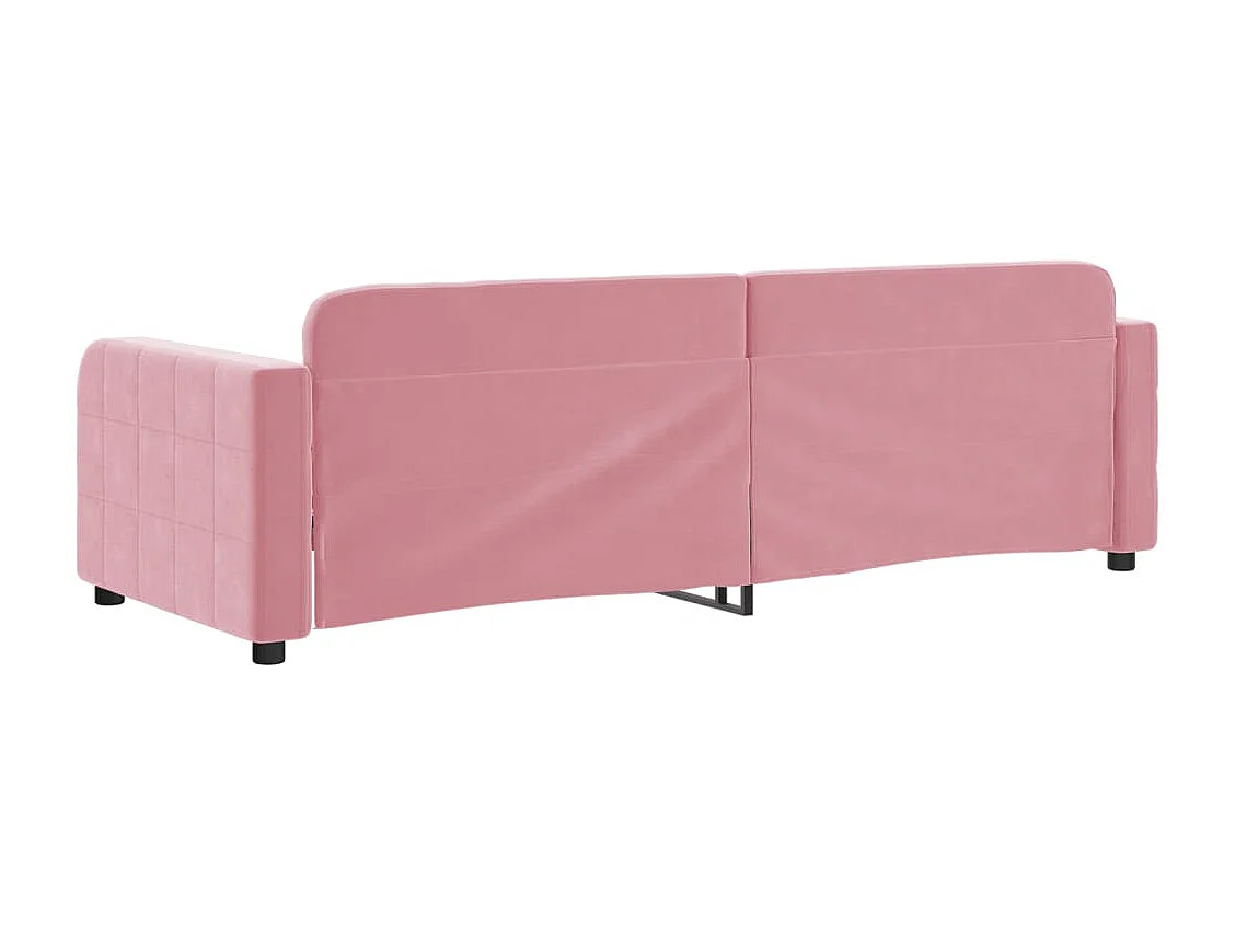 Sofá cama terciopelo rosa 80x200 cm