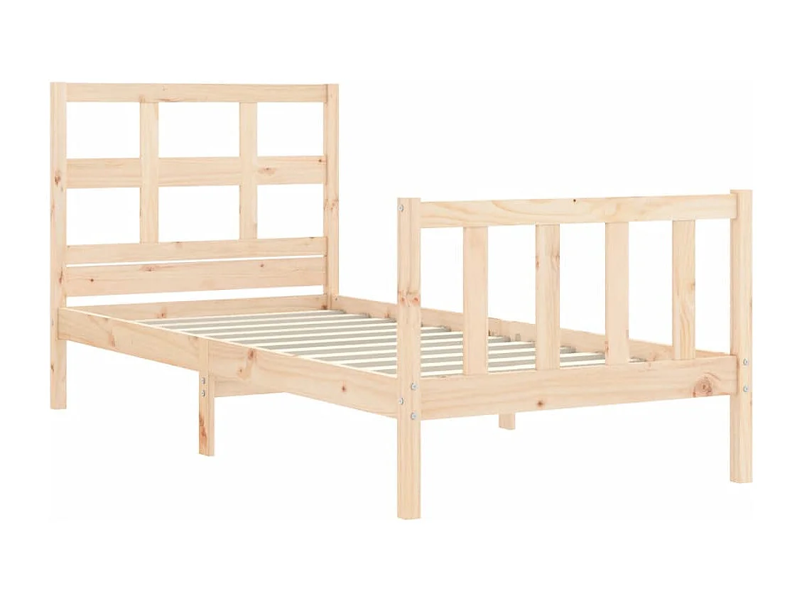 Estructura de cama con cabecero madera maciza