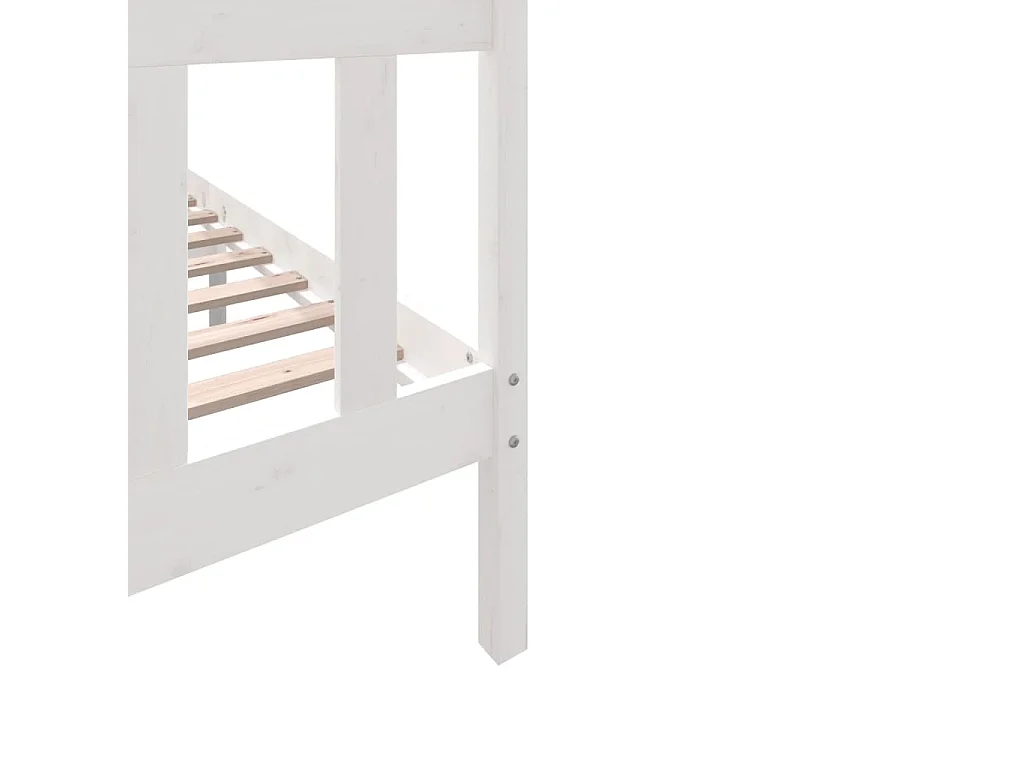 Estrutura de cama 140x200 cm madeira de pinho maciça branco