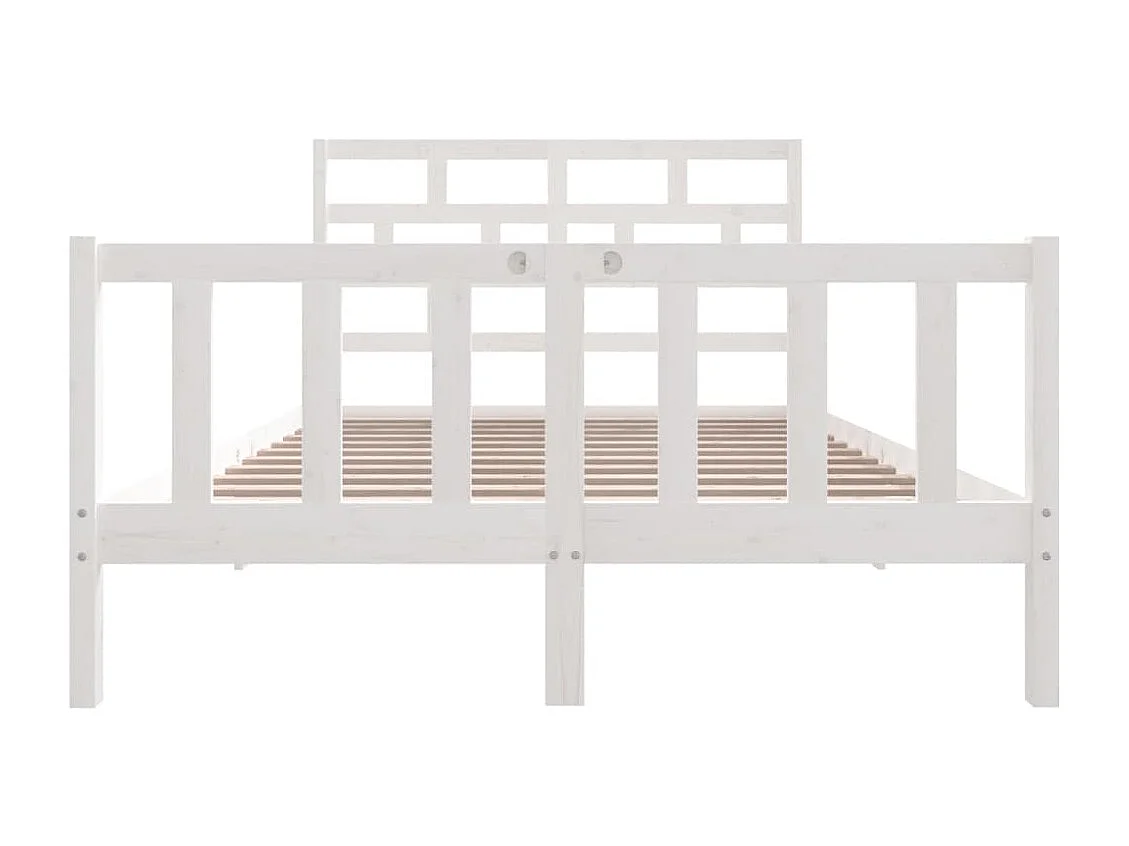 Estrutura de cama 140x200 cm madeira de pinho maciça branco