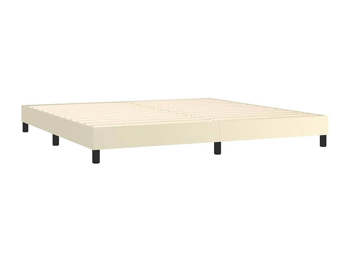 Lit à sommier tapissier avec matelas Crème 200x200cm Similicuir