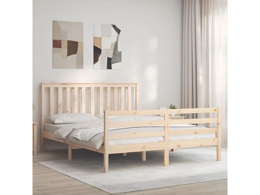 Estrutura de cama King Size com cabeceira madeira maciça