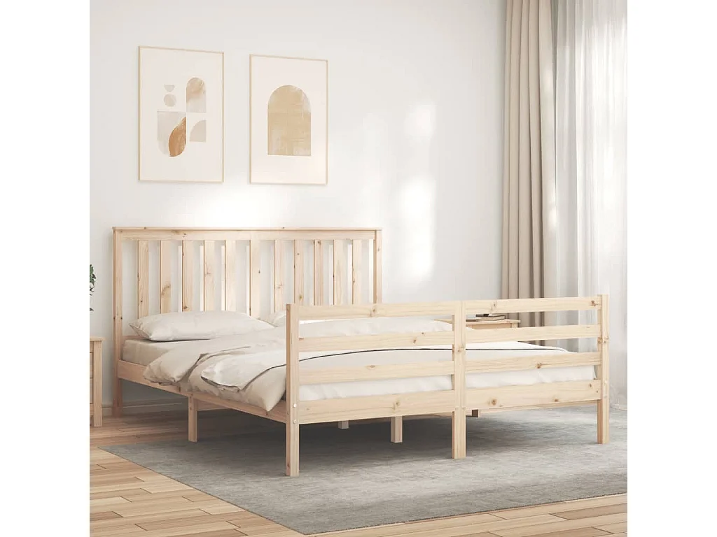 Estrutura de cama King Size com cabeceira madeira maciça