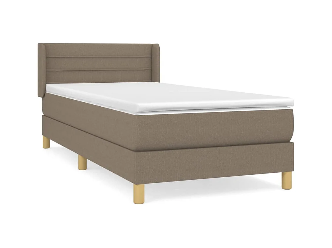 Cama com molas/colchão 100x200 cm tecido cinza-acastanhado